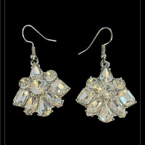 Elegant Silver Rhinestone Drop Earrings